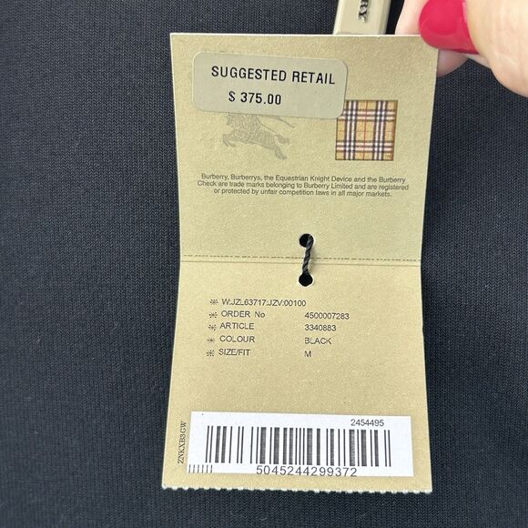 Burberry London Velour Hoodie Jacket Women's Sz M Full Zip Black Check Elbow NWT - Picture 15 of 16